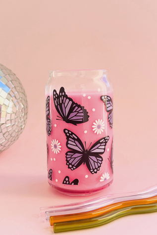 Golden Hour Designs Butterfly Glass Cup at Free People in Purple