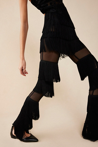Женские брюки Norma Kamali Spliced Fringe Boot, цвет: Чёрный — фото 4