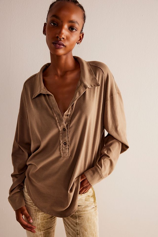Camicia WE THE FREE Free People Layer It Up Checkered - Marrone, Taglia S, 100% Cotone, Manica Lunga