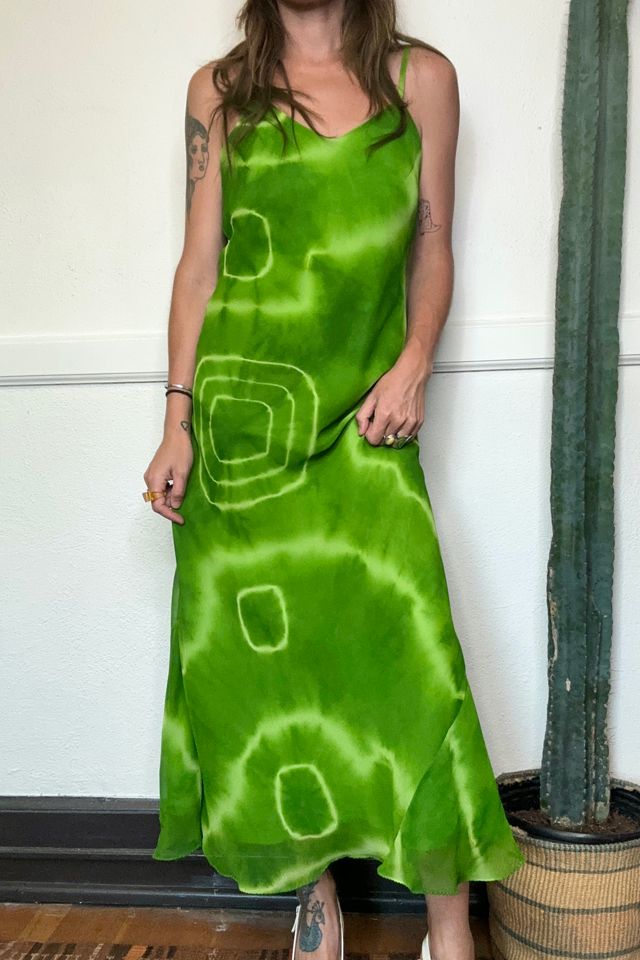 Green tie dye clearance dress