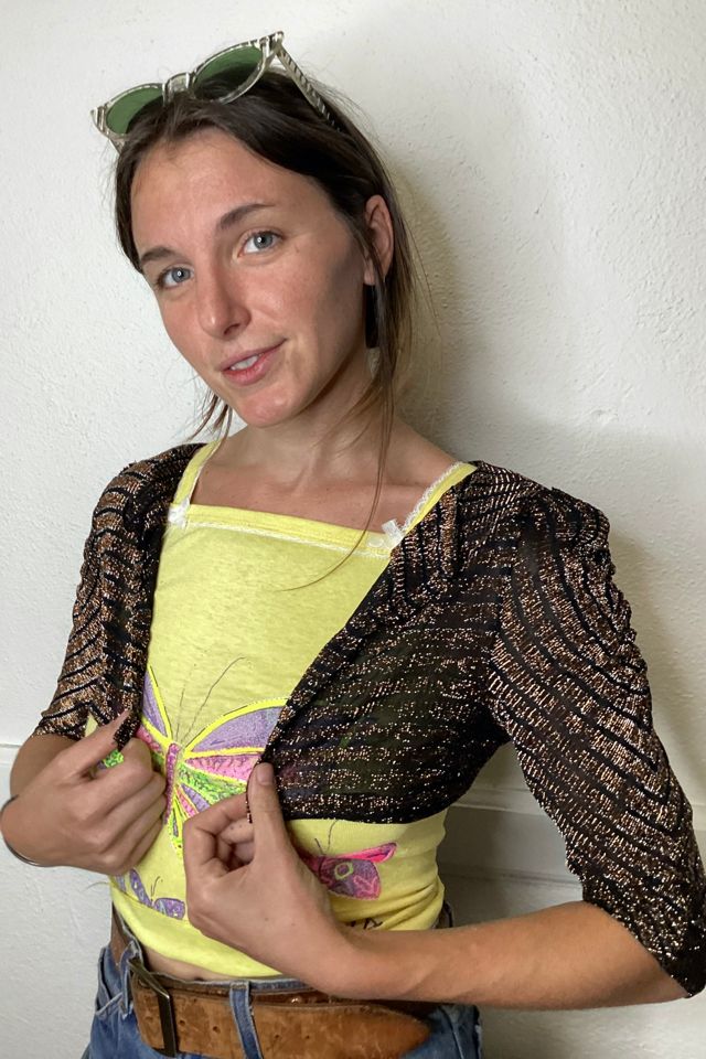 Vintage Cropped Bronze Mylar Sleeve Jacket Selected by Cherry #2