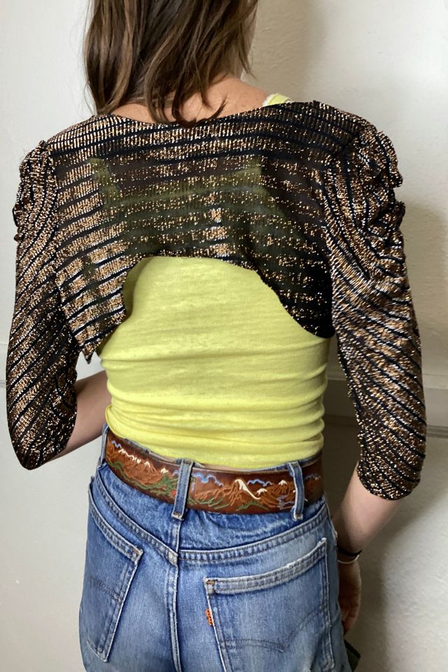 Vintage Cropped Bronze Mylar Sleeve Jacket Selected by Cherry #3