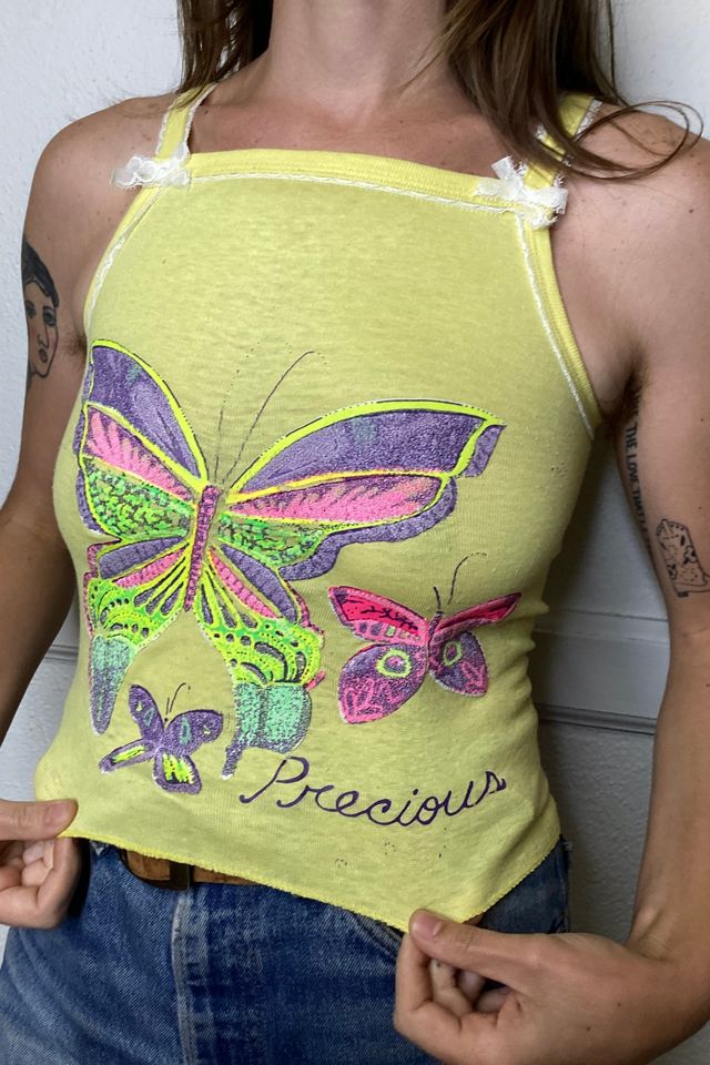 Original Hippie - Youth Girls Butterfly Crop Tank Top