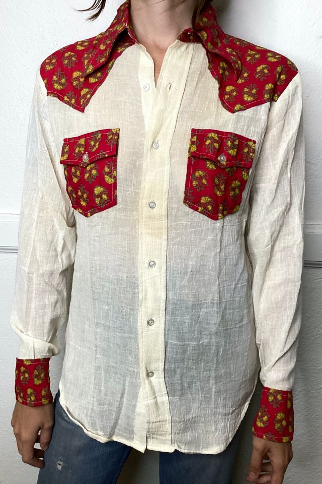 1970s Deadstock Gauze Cotton Western Shirt Selected by Cherry
