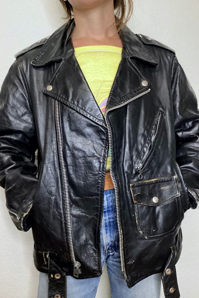 1970s Biker Leather Jacket Selected by Cherry | Free People