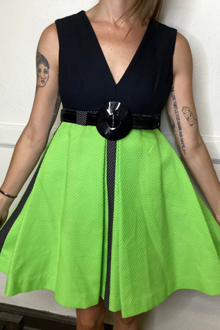 green and black cocktail dress Embellished Cowl Neck A-line Mini Dress in Green Snake - 8 main image 0