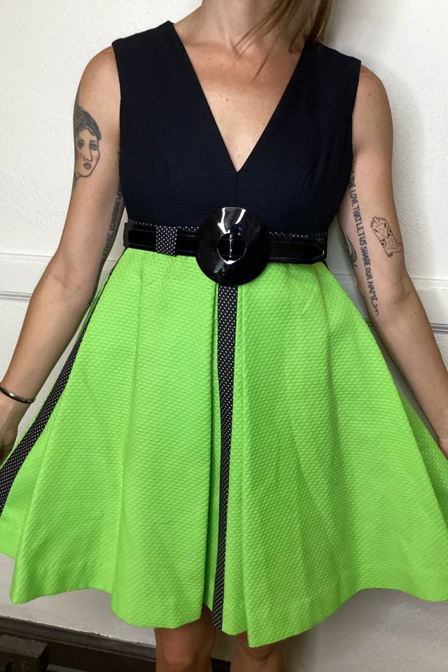 Lime green leather on sale dress