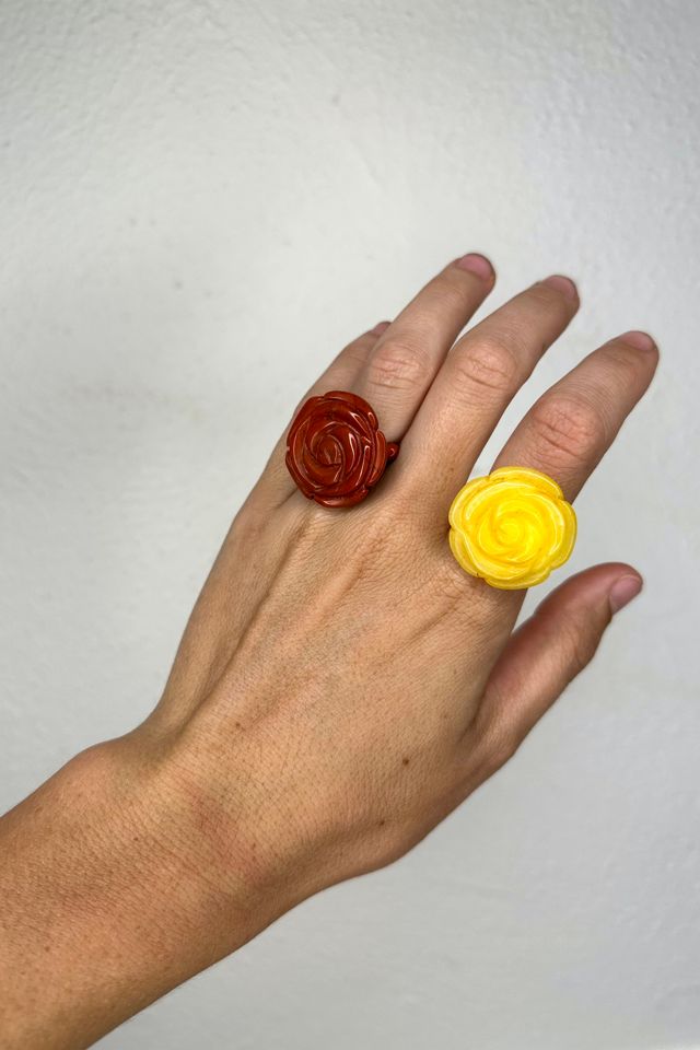 6 Plastic Rings, 1960 Plastic Colored Ring, Childrens Plastic