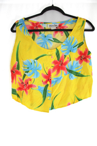 Vintage Wild Honey Hawaiian Floral Cropped Tank Selected By Moons + Junes Vintage