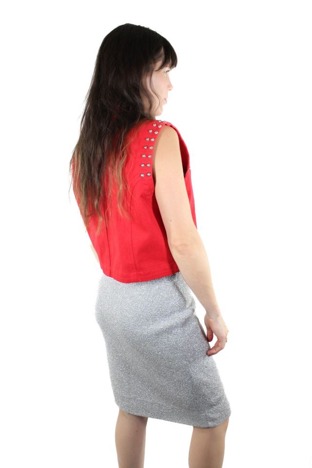 1960s Disco Shimmer Silver Midi Skirt Selected By Moons + Junes Vintage #2