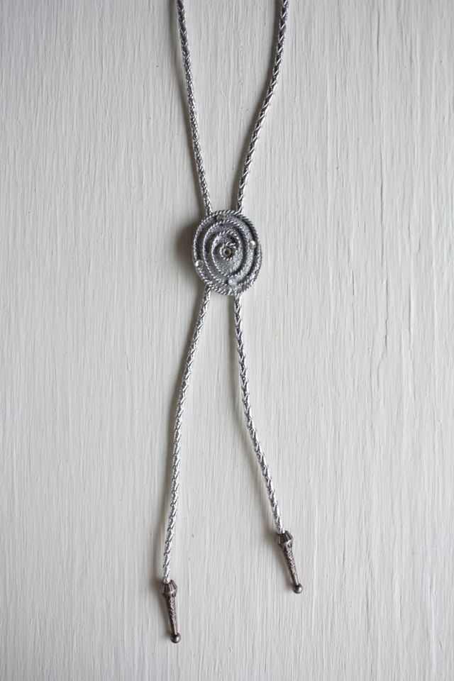 Vintage Silver Rhinestone Western Bolo Tie Selected By Moons + Junes Vintage #1