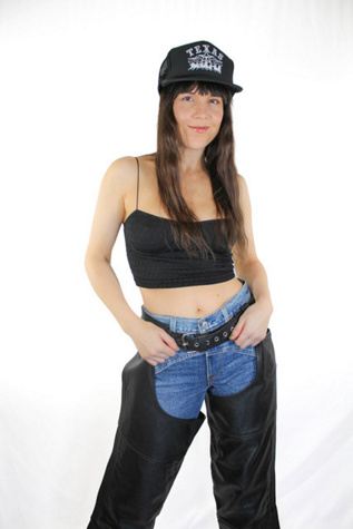 Vintage Western Black Leather Belted Chaps Selected By Moons + Junes Vintage