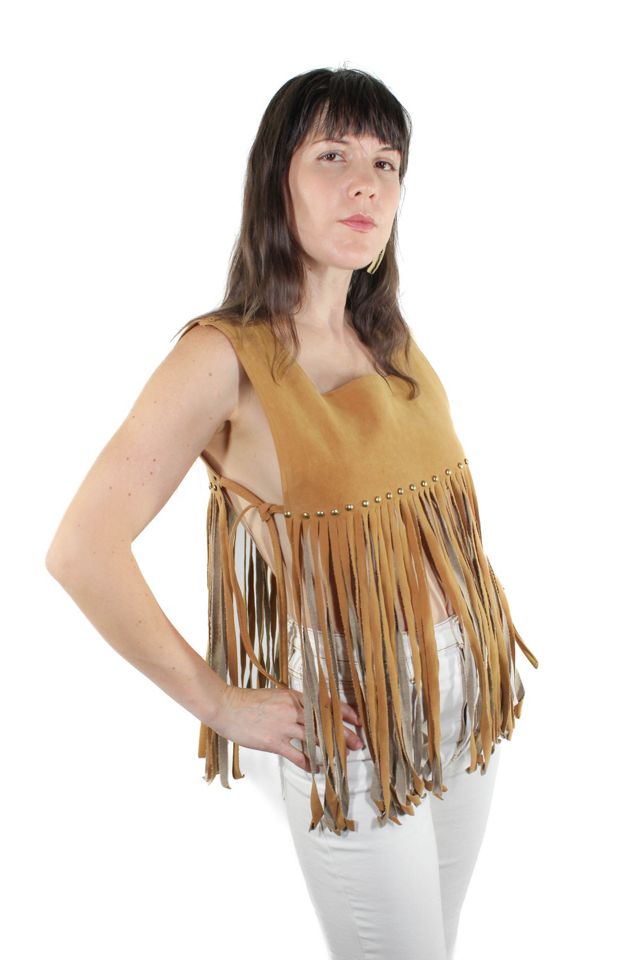 1970s Festival Fringe Poncho Vest Selected By Moons + Junes