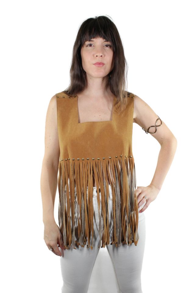 1970s Festival Fringe Poncho Vest Selected By Moons + Junes