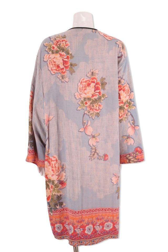 1990s Citron Peony And Cloud Print Duster Selected By Ritual Vintage #2