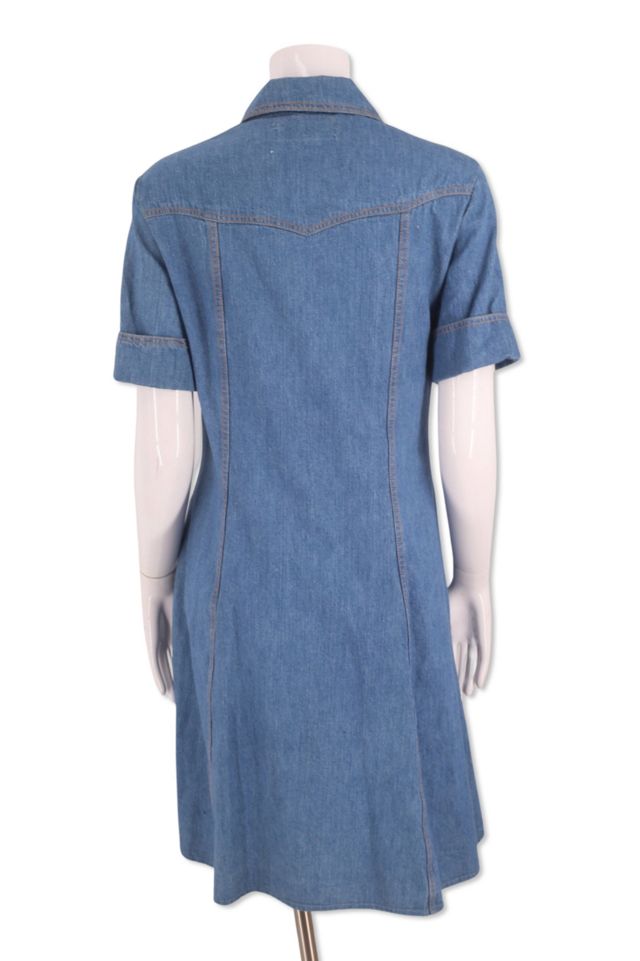 1970s Denim Button Front Shirt Dress Selected By Ritual Vintage #2