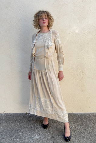 Victorian Crepe Raw Silk Dress Selected by The Curatorial Dept.