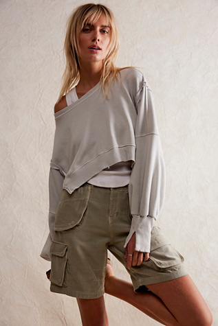 We The Free Camden Cropped Sweatshirt at Free People in Swiss Coffee, Size: Medium