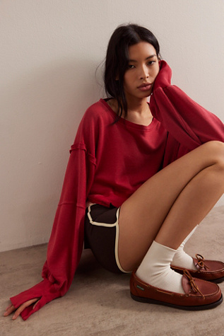 We The Free Camden Cropped Sweatshirt at Free People in Red, Size: M