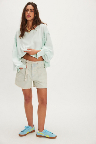 We The Free Camden Cropped Sweatshirt en Menthe, pour femme taille: L chez Free People