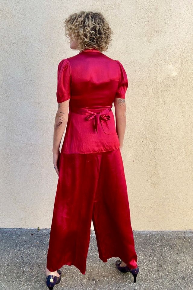 Antique Red Silk Pajama Set Selected by The Curatorial Dept. #3