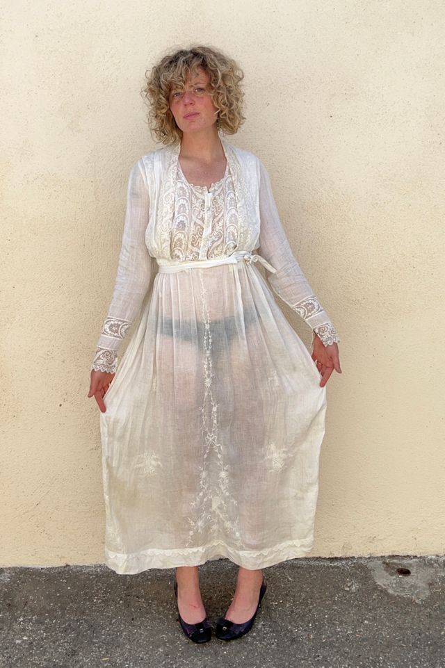 Victorian White Dress with Cape Selected by The Curatorial Dept