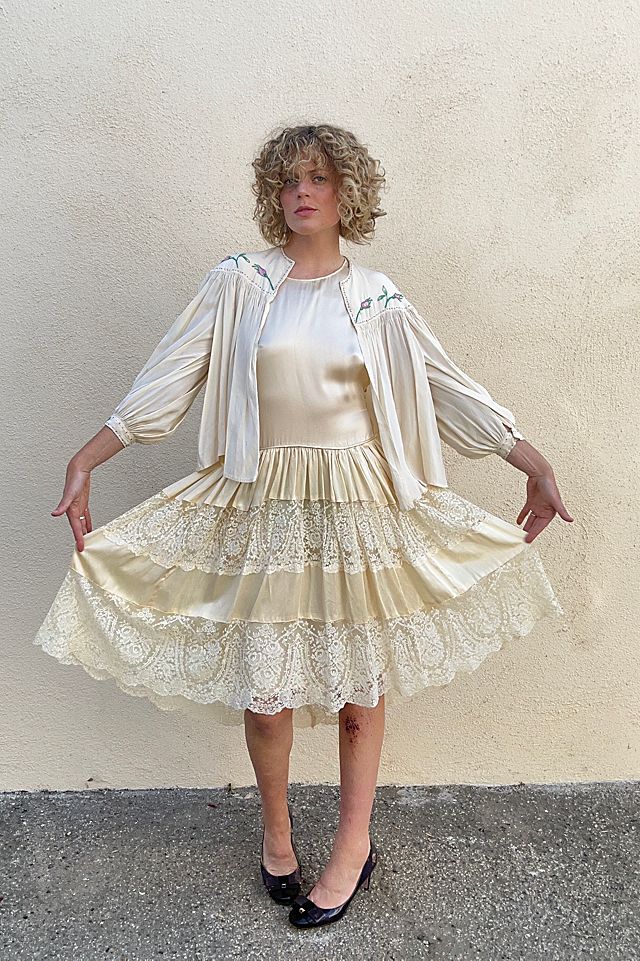 cream colored lace dress Midi Waist 26. Victorian Cream Lace Dress Selected