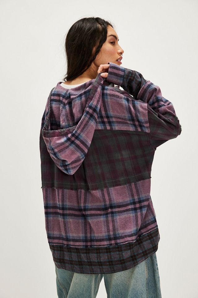 FP x OneTeaspoon Split Flannel Hooded Top #1