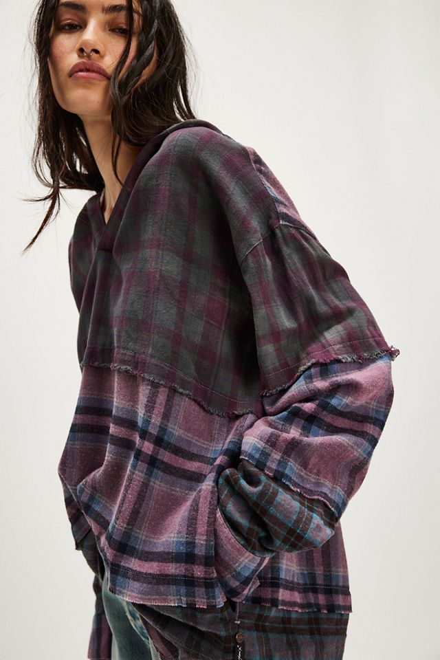 FP x OneTeaspoon Split Flannel Hooded Top #3