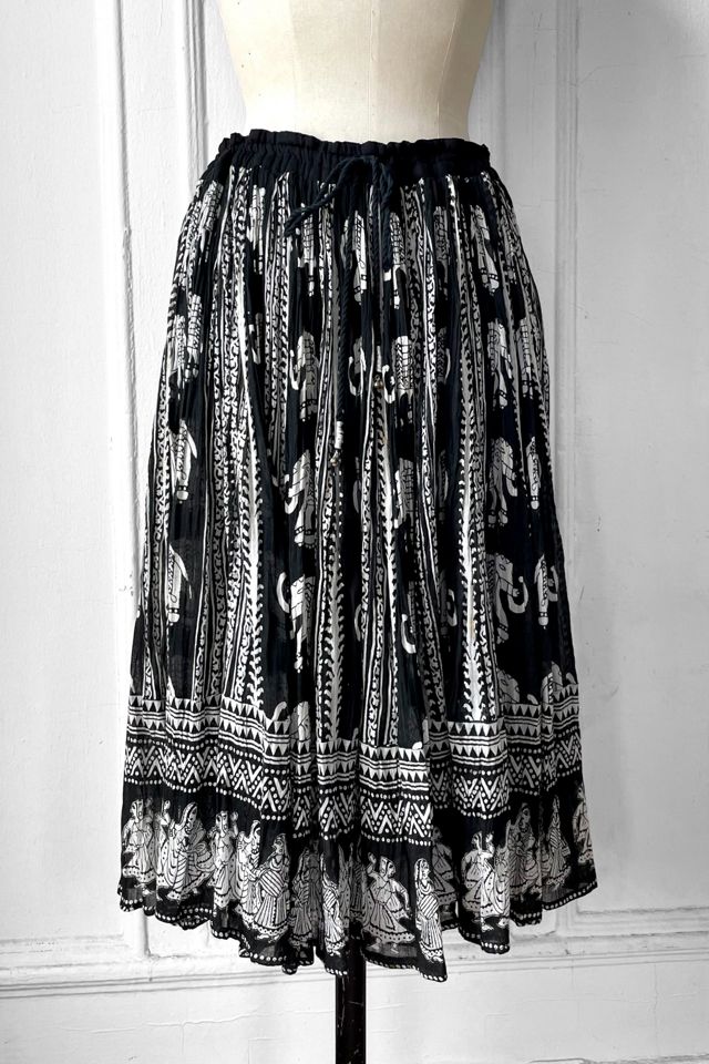 Vintage Gauze Elephant Print Skirt Selected by MARMALADE #1