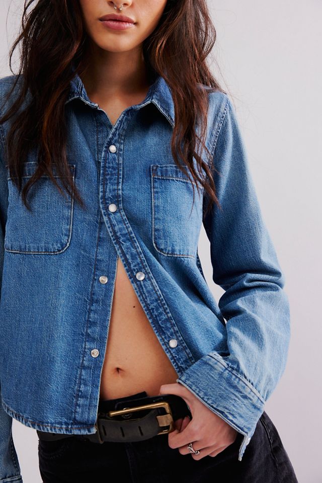 NEW Free People x Rialto Jean Project The shops Brin Denim Shirt