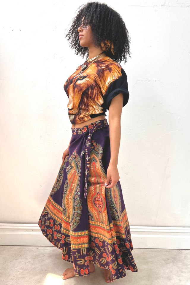 Vintage Plum Print Wrap Skirt Selected by Anna Corinna #1