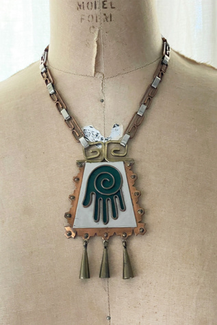 Vintage 1950's Casa Maya Mixed Metal Necklace Selected by FernMercantile