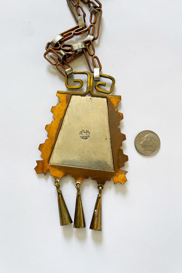 Vintage 1950's Casa Maya Mixed Metal Necklace Selected by FernMercantile #2
