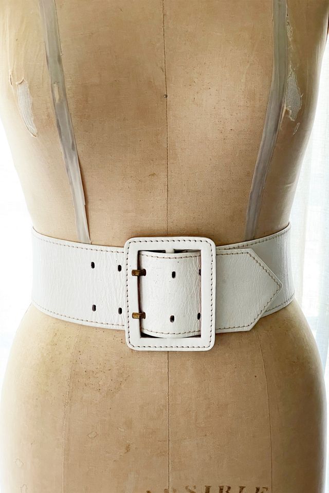 Vintage Wide White Belt Selected by FernMercantile Free People