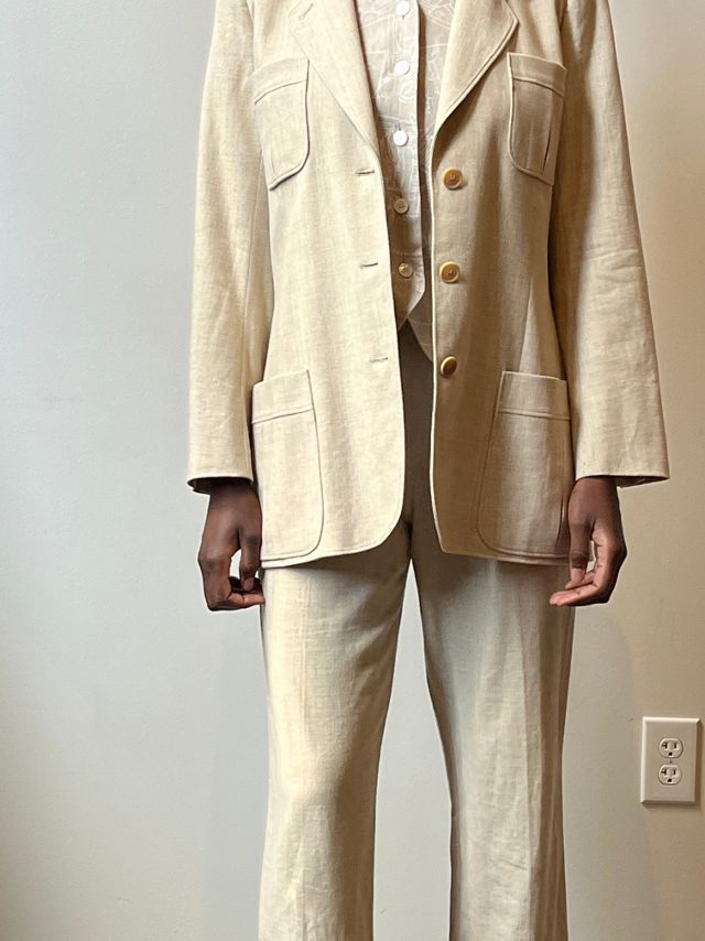 Hermes By Martin Margiela Linen Pantsuit Selected by Moore Vintage