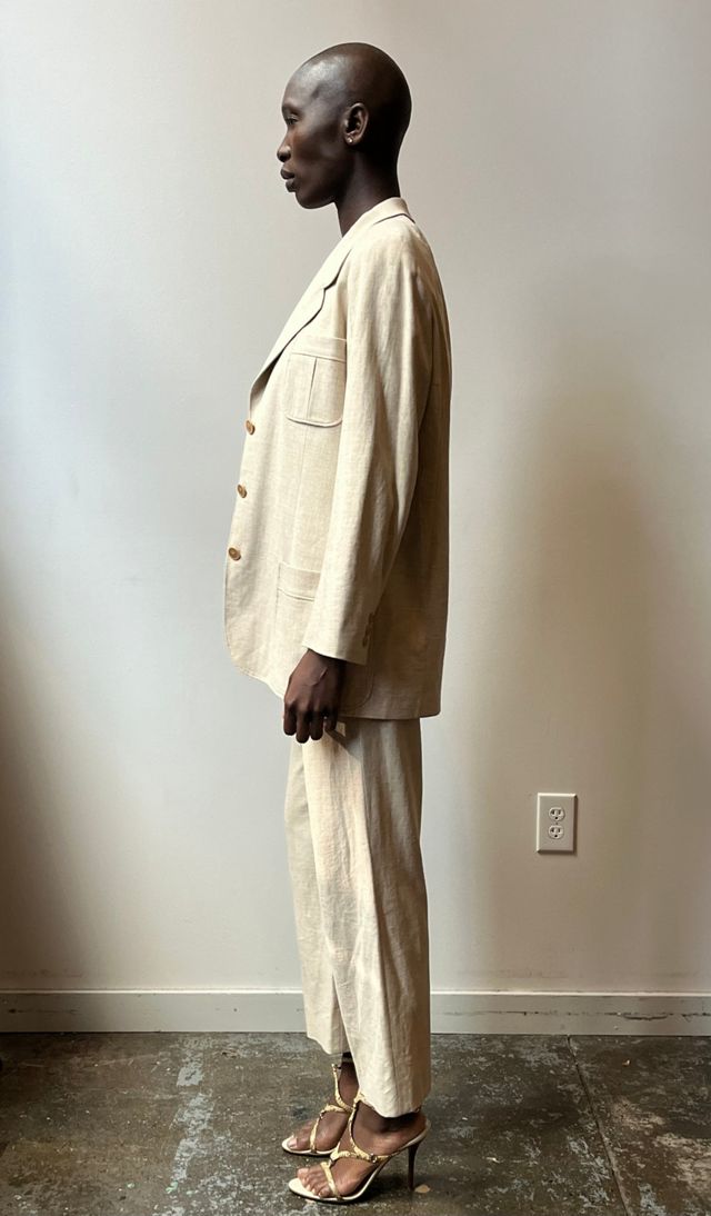 Hermes By Martin Margiela Linen Pantsuit Selected by Moore Vintage Archive