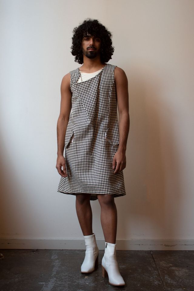 Comme Des Garçons Cotton Blend Houndstooth Dress Selected by Moore