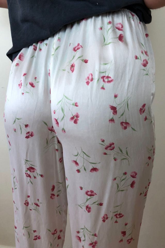 Vintage Rose Printed Silk Pajama Pants Selected by Picky Jane