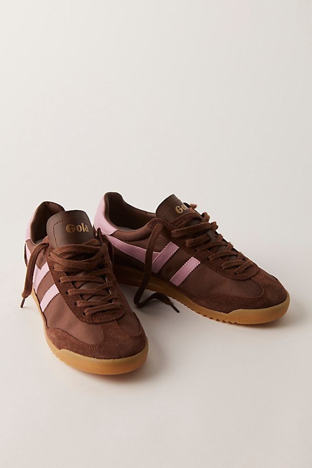 gola tornado sneakers dark brown tobacco off white Classics Lace Up Trainers, White, Tobacco, Off White, material upper of leather Women's Gola Tornado