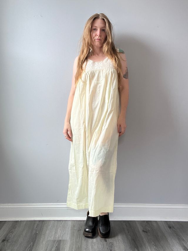 Pale Yellow Maxi Dress Selected by Honey Cycle Vintage | Free