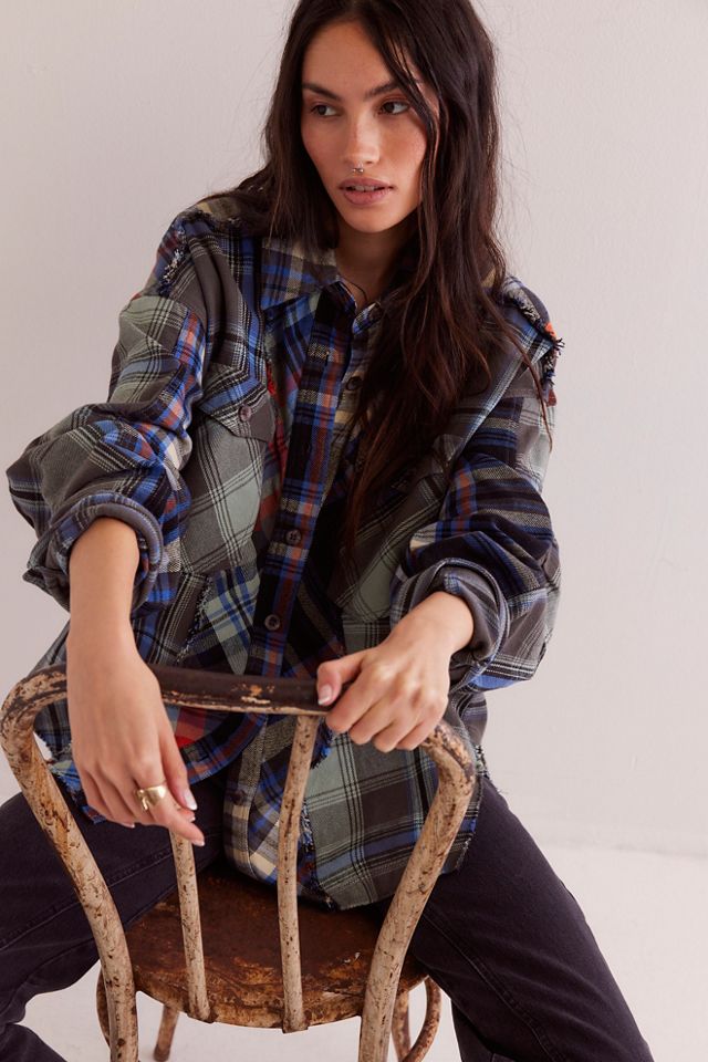 We The Free Patched Up Plaid Shirt #3