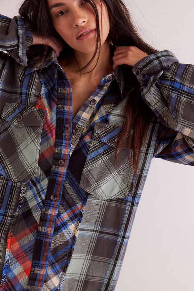 Free People Plaid Button Down Shirt selling M