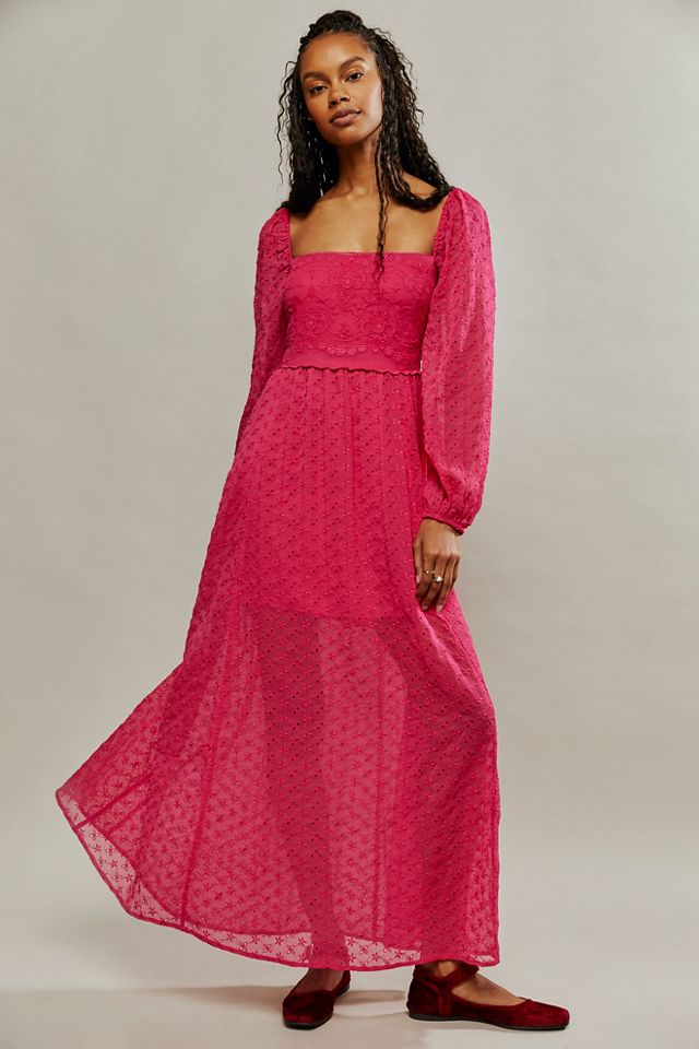 Abito Maxi Free People Rosa Pesca Taglia L - Nuovo Con Etichette - Valore $350