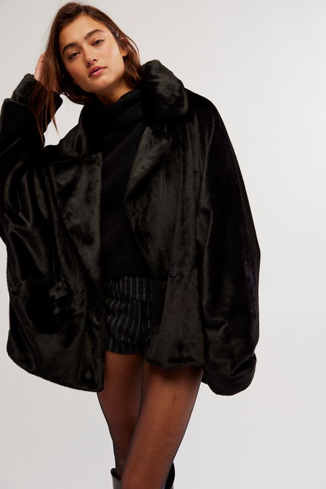 Free people black coat sale