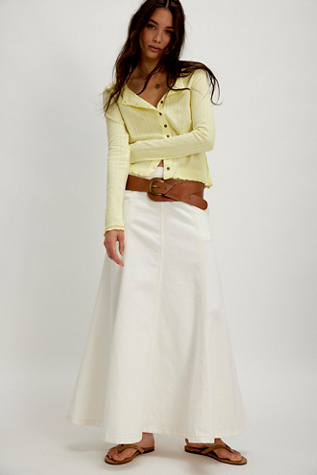 We The Free Catch The Sun Denim Maxi Skirt at Free People in Ecru, Size: 28