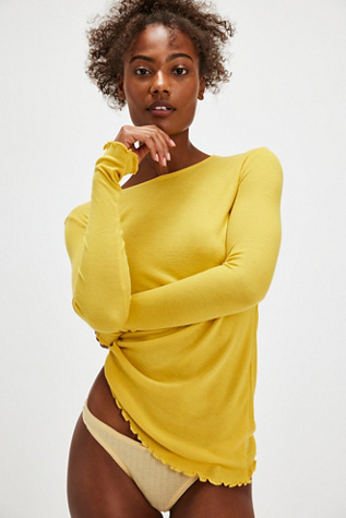 Long Nights Layering Top by Intimately at Free People in Yel/Jaune, Size: Small