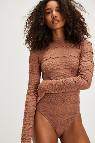 Angelina Bodysuit By Intimately At Free People In Latte, Size: XS