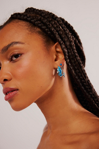 Crystal Hoop Earring Set at Free People in Blue