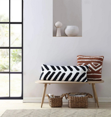 Sunday Citizen Tulum Lumbar Pillow by Free People in Black, Size: 14" x 36"